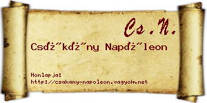 Csákány Napóleon névjegykártya